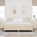  Krevet s opruga kutije s jastukom Krema 180 x 200 cm tkanina | shoptok.hr