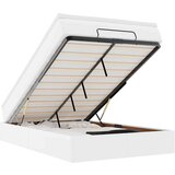 vidaXL Otomanski posteljni okvir z vzmetnico bel 120x190 cm um. usnje | Shoptok.si