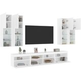 vidaXL Komplet TV omaric z LED lučkami 7-delni bel | Shoptok.si