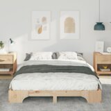  Krevet s daskama s pohranom Smeđa 140 x 220 cm Masivna borovina | shoptok.hr