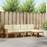  Set vanjskih sofa 5 kom. Prirodna i krem Smeđa 249 x 122,5 x 73 cm | shoptok.hr