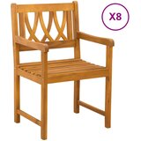  Vrtne stolice 8 pcs Prirodna Čvrsto drvo akacije | shoptok.hr