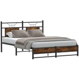  Posteljni okvir brez vzmetnice hrast 150x200 cm inženirski les, (21829486) Cene