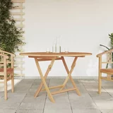 vidaXL Zložljiva vrtna miza Ø 120x75 cm trden akacijev les