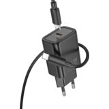 hoco. polnilec N60 GaN PD 20W Type C s kablom Type C na Lightning - črn | Shoptok.si