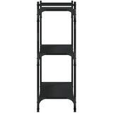  Regal za knjige s 3 razine crni 80x30x86 cm konstruirano drvo | shoptok.hr