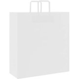  Papirnate vrećice 250 kom s ručkama bijele 45x17x48 cm | shoptok.hr