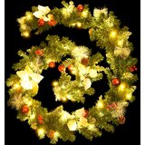  Božićna girlanda s LED svjetlima zelena 2,7 m PVC | shoptok.hr