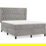  Box spring postelja z vzmetnico svetlo siva 140x200 cm žamet, (20790446) | Shoptok.si