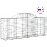  Lučne gabionske košare 10 kom 200x50x80/100cm pocinčano željezo | shoptok.hr