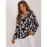 Fashion Hunters Black loose blouse with SUBLEVEL print