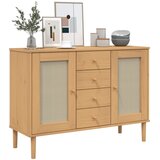  Komoda SENJA smeđa izgled ratana 112x40x80 cm masivna borovina | Eponuda.com