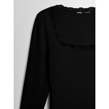 Sinsay Bluza s dugim rukavima i čipkom na dekolteu | shoptok.hr
