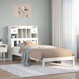 vidaXL Knjižna postelja brez ležišča bela 90x200 cm trdna borovina | Shoptok.si