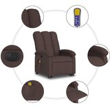 Električni masažni naslonjač od tkanine tamnosmeđi | shoptok.hr