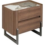 Angel Cerdá Nocna omarica iz oreha in kovinskega temnega jekla s porcelanastim marmorjem, (21009025) Cene
