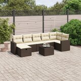 Maison Chic Seti vrtnega pohištva - Vrtna garnitura - Vrtni pohištvo set 8-delna z blazinami rjav poli ratan, (21800331) | Shoptok.si
