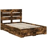 vidaXL Okvir za krevet s ladicama Dimljeni hrast 120 x 200 cm - Dimljeni hrast 120 x 200 cm | shoptok.hr