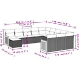 vidaXL 12-dijelni set vrtnih sofa od poliratana s jastucima sivi | shoptok.hr