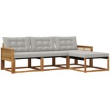  Set vanjskih sofa 4 kom. Prirodna i svjetlosiva | shoptok.hr