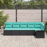  Vrtna sedežna garnitura s shranjevanjem 6 pcs Črna poli ratan, (5000145685) | Shoptok.si