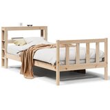 vidaXL Posteljni okvir brez vzmetnice 75x190 cm trdna borovina Cene