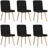 Maison Chic Jedilni stoli - Vzorci stoli 6 kosov črno blago A1123, (22032547) | Shoptok.si