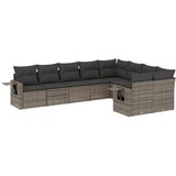  The Living Store Vrtna sedežna garnitura 9-delna z blazinami siv poli ratan - Vrtna Sedežna Garniture, (21452659) | Shoptok.si