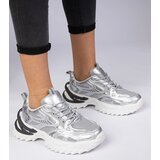 Gemre Silver sporty sneakers on a chunky sole Lirata | Shoptok.si