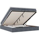 vidaXL Otomanski posteljni okvir z vzmetnicami siv 200x200cm žamet | Shoptok.si