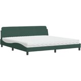 vidaXL Postelja z vzmetnico temno zelena 200x200 cm žamet, (21216172) Cene