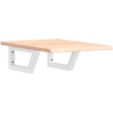  Zidna polica za umivaonik od čelika i masivne hrastovine Smeđa 40 x 60 x 2 cm | shoptok.hr