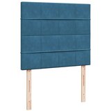 vidaXL Otomanski posteljni okvir z vzmetnicami moder 120x200cm žamet | Shoptok.si