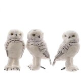 Edm Božična dekoracija Décoration de Noël Hibou élégant blanc Bela | Shoptok.si