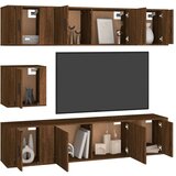  7-dijelni set TV ormarića boja smeđeg hrasta konstruirano drvo | shoptok.hr