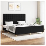  Okvir za krevet s uzglavljem crni 160 x 200 cm od tkanine | shoptok.hr