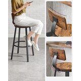  Tabureti s naslonom - Rustikalno smeđa + crna, loft stil | shoptok.hr