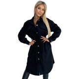 NUMOCO Warm women's coat with pockets, buttons and tie at the waist