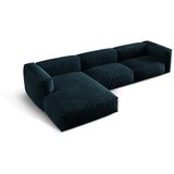 Micadoni Tamno plava kutna garnitura od bouclé tkanine (s lijevim kutom) Martina – Home | shoptok.hr