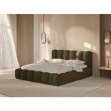 Micadoni Zelena oblazinjena zakonska postelja s prostorom za shranjevanje z letvenim dnom 180x200 cm Lupine – | Shoptok.si