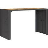  Vrtni barski stol s drvenom pločom crni 185x80x110 cm poliratan | shoptok.hr
