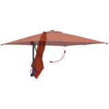vidaXL Vrtni dežnik Terakota 248.5 x 247.5 x 160 cm blago | Shoptok.si