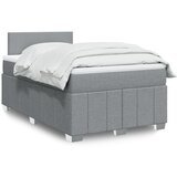 vidaXL Box spring postelja z vzmetnico svetlo siva 120x200 cm blago Cene