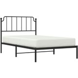 Metalni Kovinski posteljni okvir z vzglavjem črn 107x203 cm | Shoptok.si