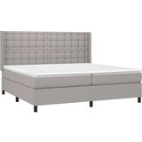  Box spring postelja z vzmetnico svetlo siva 200x200 cm blago, (20901262) | Shoptok.si