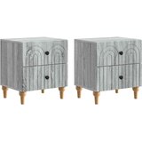  Noćni ormar s ladicama 2 pcs Siva sonoma 43 x 34,5 x 48 cm | shoptok.hr