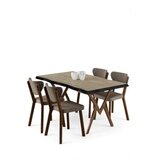 Hanah home Set trpezarijskog stola i stolica (5 delova) Akort Travertine Cappuccino | Eponuda.com
