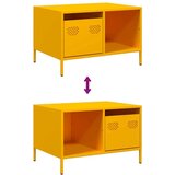 vidaXL Klubska mizica gorčično rumena 68,5x50x43,5 cm valjano jeklo | Shoptok.si