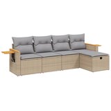  5-dijelni set vrtnih sofa s jastucima bež od poliratana | shoptok.hr