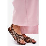 Zazoo Ladies leather sandals leopard brown 40407 | shoptok.hr